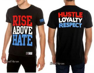NEW WWE John Cena RISE ABOVE HATE Wrestling T Shirt Tee HUSTLE LOYALTY 