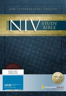 Zondervan NIV Study Bible Burgundy Bonded Leather NEW