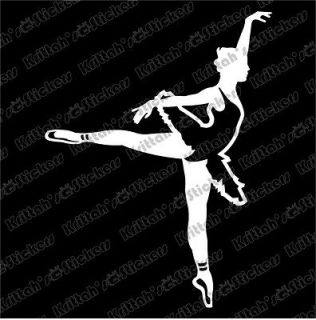 BALLERINA #3 Vinyl Decal 13x17 ballet black swan lake tutu wall 