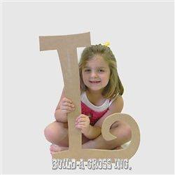 Unfinished Wooden Letters (L) 24 Wall Decor Paintable Wood Letter