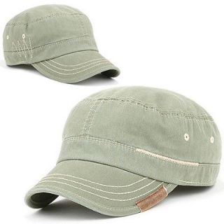Cadet Box Hat VSL OLIVE Army Military Fashion CAP Distressed Vintage 