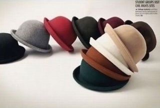 2011 new womens fashion trendy Bowler fine wool derby hat the Cloche 