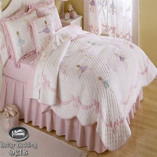 Girl Children Kid Ballerina Quilt Bed Linen Bedding Set For Twin Full 