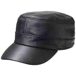   Premium Solid Leather Adjustable Military Style Cadet Hat (NEW