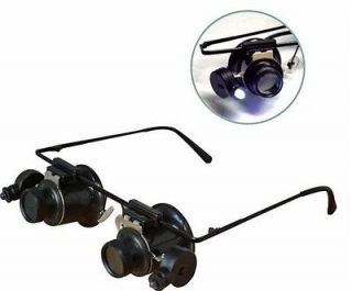 Steampunk glasses cyber goggle 20X Dual LED Loupes on Frame