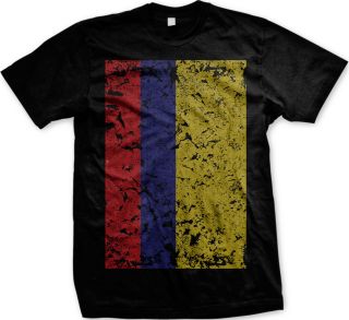 Colombia Faded Flag Mens T shirt Olympic Games Colombian South America 