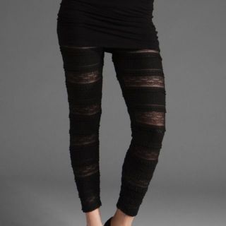 NWT FREE PEOPLE BLACK KNIT RUFFLE LEGGING SZS ORG.$48 SOLD OUT 