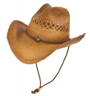 COWBOY Western Shapeable STRAW Natural Fiber Hat