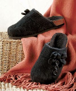 New Womens Knit Clogs with Sherpa Lining Black Size 9