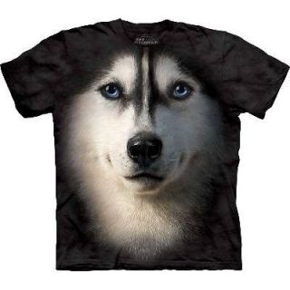 The Mountain Dog Face T shirt   Siberian Husky   Adult Sizes
