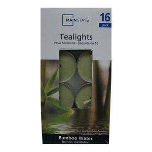  Mainstays Bamboo Water Home Decor Fragrance 16 Pack Tealight Candles