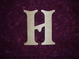 UNFINISHED WOOD LETTER H WOODEN LETTER CUT OUT 6 INCH TALL