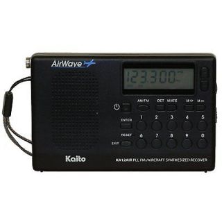 Kaito KA12AIR Portable PLL Digital FM Air Aircraft Band Radio Black