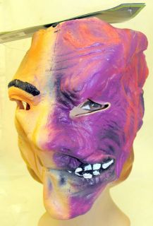 HARVEY TWO FACE MASK BATMAN SERIES NEW LATEX ADULT NEW Stap On Back