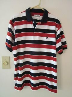 Ted Lapidus Paris Polo Knit Shirt XL Pima Cotton Red White Black 