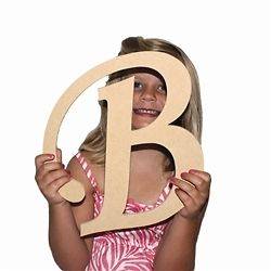 Unfinished Wooden Letters 12 (B) Wall Decor Paintable Cutout Letter