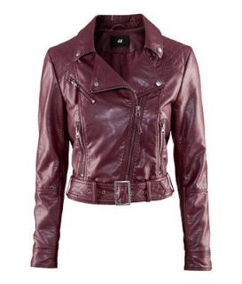   Woman Lady Autumn PU Washed Leather Casual Motorcycle Biker Jackets