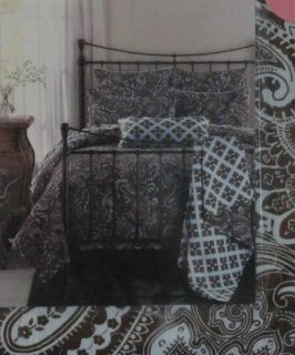   Bertinelli Paisley Brown & Light Blue Quilted Standard Pillow Shams