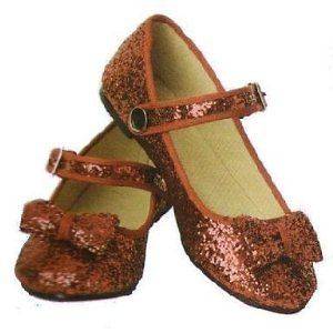 Dorothy Costume Beautiful Child Ruby Red Glitter Slippers Size 2