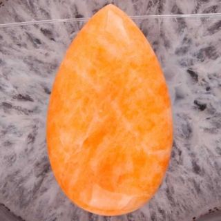 Orange Jade Gemstone Teardrop Pendant Bead B0019