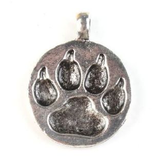   New Round Tiger Claw Tag Charm Vintage Silvery Alloy Pendants Finding