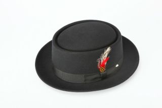 New Mens 100% Wool Pork Pie Hat All Sizes & Colors
