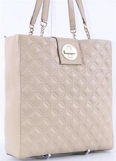 NWT KATE SPADE $458 XL QUILTED BEIGE LEATHER ASTOR COURT MARLENE PURSE 