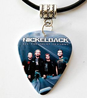 Nickelback Guitar Pick Black Leather Necklace