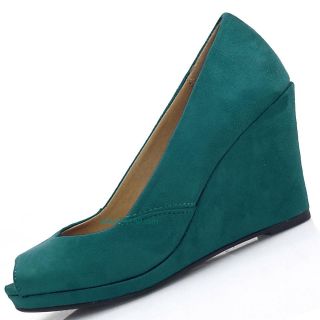   Teal F Suede Open Toe Dress Pump Wedge Professional Office Work Shoes