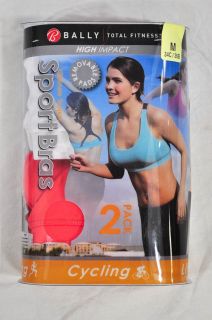   Total Fitness 2 Pack Seamless Sports Bras Coral White Medium 34C/36B