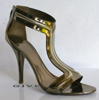 GIVENCHY Silver Coil T Strap Sandal Pump Heel Shoes With Box size 37 