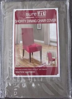 Sure Fit Shorty Short Duck Dining Chair Cover [ LINEN ] Up to 42