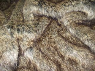 Super Luxury Faux Fur Fabric BROWN WOLF   All Sizes Bulk Discounts 