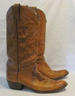 Vintage Justin Western Exotic Patchwork Cowboy Boot Mens size 10