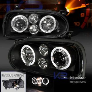   VW GOLF MK3 PROJECTOR HEADLIGHTS+FOG LAMP BLACK (Fits: Volkswagen