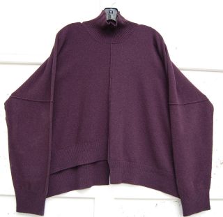   Guild PURPLE Cashmere Merino Asymmetric Hem T/N Sweater One Size