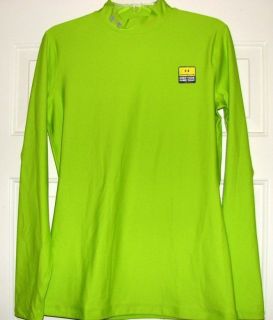   Neon Green Coldgear Fitted Mock Turtleneck NEW NWT FREE ship to US