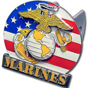 United States Marines Trailer Hitch Cover Insert 3D Metal NEW 2” & 1 