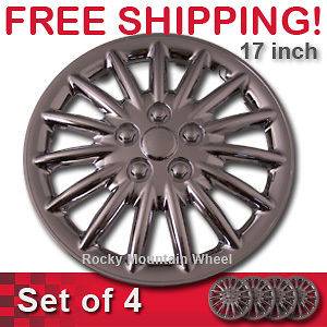 New Replacement Aftermarket Universal 17 inch Chrome Hub Caps Wheel 
