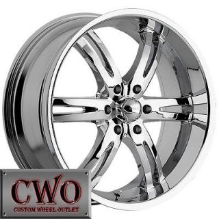 22 Chrome Akuza Dominion Wheels Rims 6x139.7 6 Lug Tahoe Escalade 