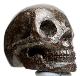 Stone Meteorite HAND CARVED Skull NWA 869 Specimen HEALING Crystal NR 