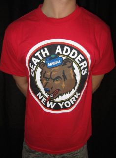 NEW MENS LARGE MISHKA NYC THROWBACK DEATH ADDERS RED PREMIUM T SHIRT