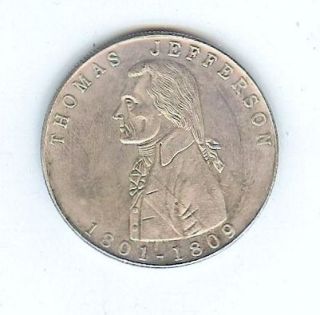 THOMAS JEFFERSON 1801 1809 COIN SIZE IS SAME SIZE AS OF MORGAN DOLLAR