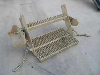 Vehicle Step Ladder Extension w/Jerry Can Holders, Used, Military 
