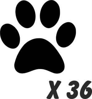 10 PAW PRINT WALL OR CAR STICKERS any colour dog removable art 4x4 pet 