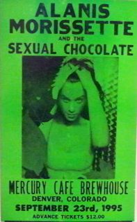 ALANIS MORISSETTE & SEXUAL CHOCOLATE 1995 PROMO TOUR POSTER