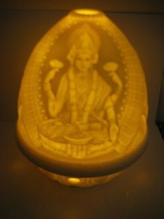Lladro Spirit of Indian Litophane Votive Light Goddess Lakshmi BNIB 