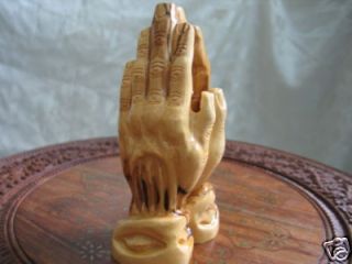 Praying Hands Sculpture Olive Wood Carving Holy Land Bethlehem 