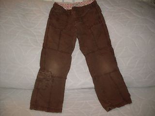 Cherokee girls sz 6 brown cotton parachute style pants pockets on legs 