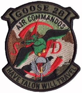AIR FORCE VELCRO PATCH GOOSE 28 AIR COMMANDOS HAVE TALON WILL TRAVEL